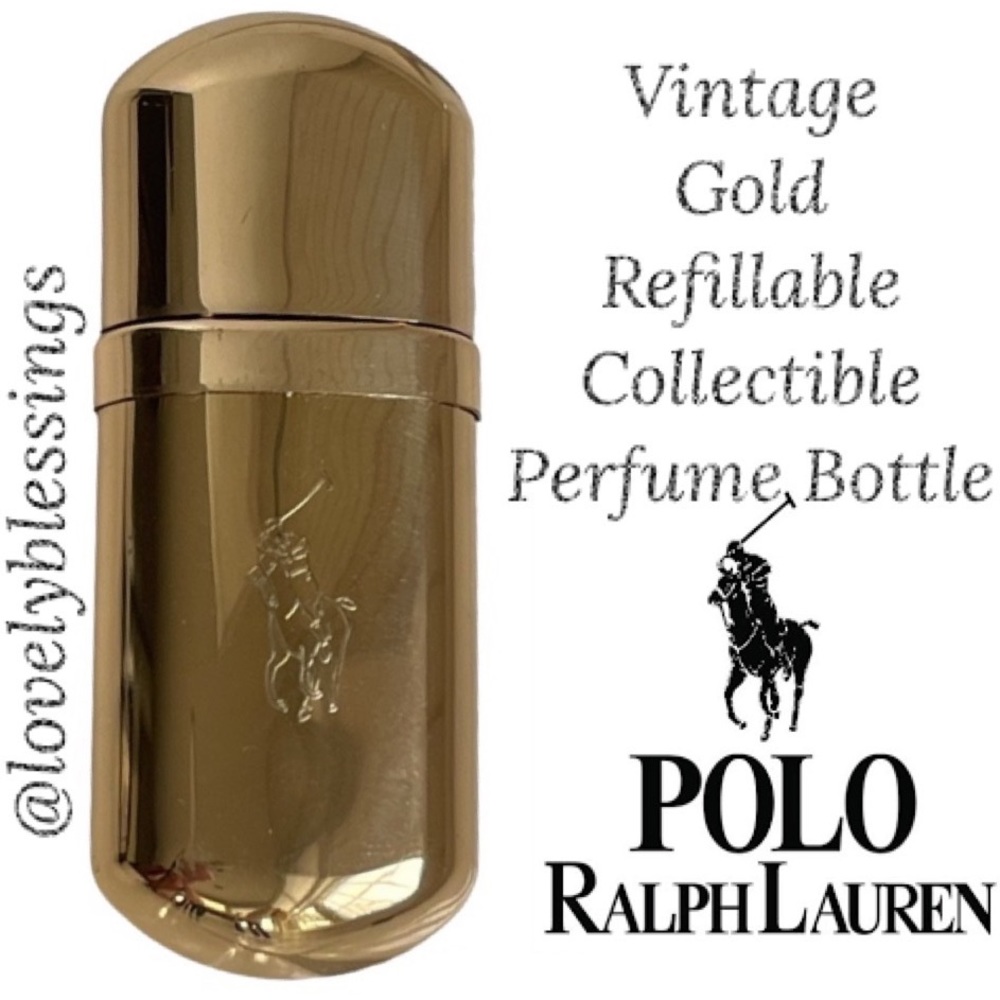 Polo Ralph Lauren Gold Rare Vintage Fragrance Bottle Collectible Vintage Bottles